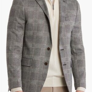 ORIGINAL PENGUIN Glen Plaid Knit Suit Jacket. Slim Fit, 36 Regular.